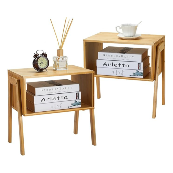 Pipishell Bamboo Stackable End Tables